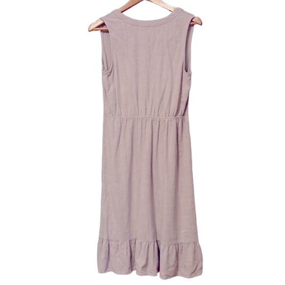 Monteau Button Linen Blend  Midi Dress. Size Large - Picture 2 of 5